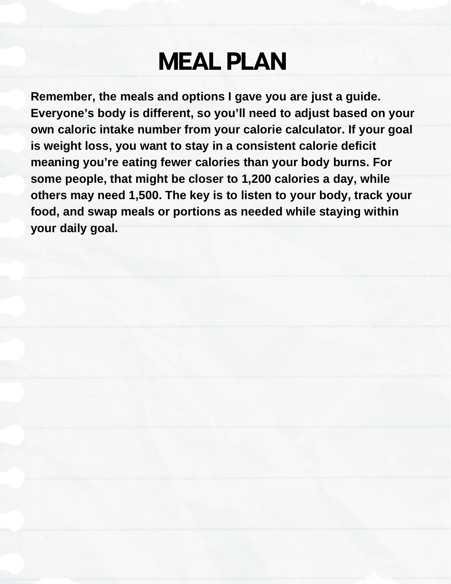 Losing It with Luuu (Weight Loss E-Book With Meal Plan)